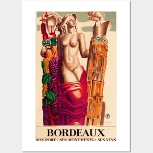 Bordeaux, France - Vintage Travel Poster Design Posters and Art